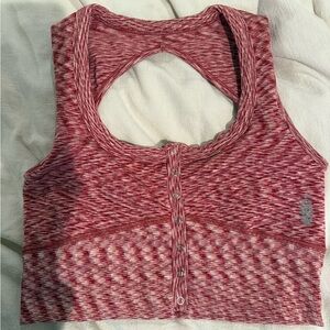 Red Patterned Sleeveless Top